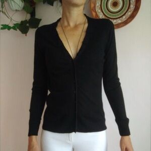 Alberta Ferretti Black Silk/Cashmere Women's Cardigan